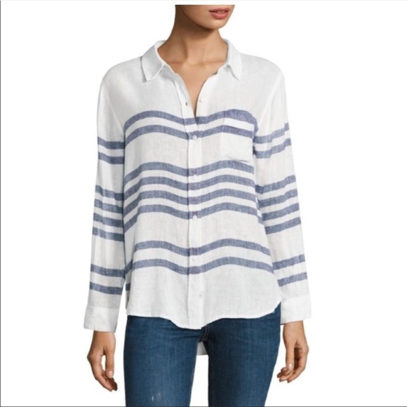 Rails Tops - Rails Charli Westport Stripe Linen Button Down Top